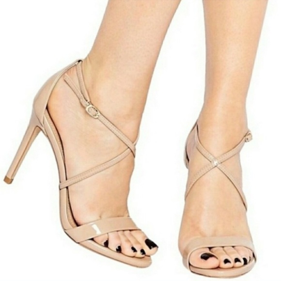 Steve Madden Shoes - Steve Madden Nude Patent Leather Heel Sandal